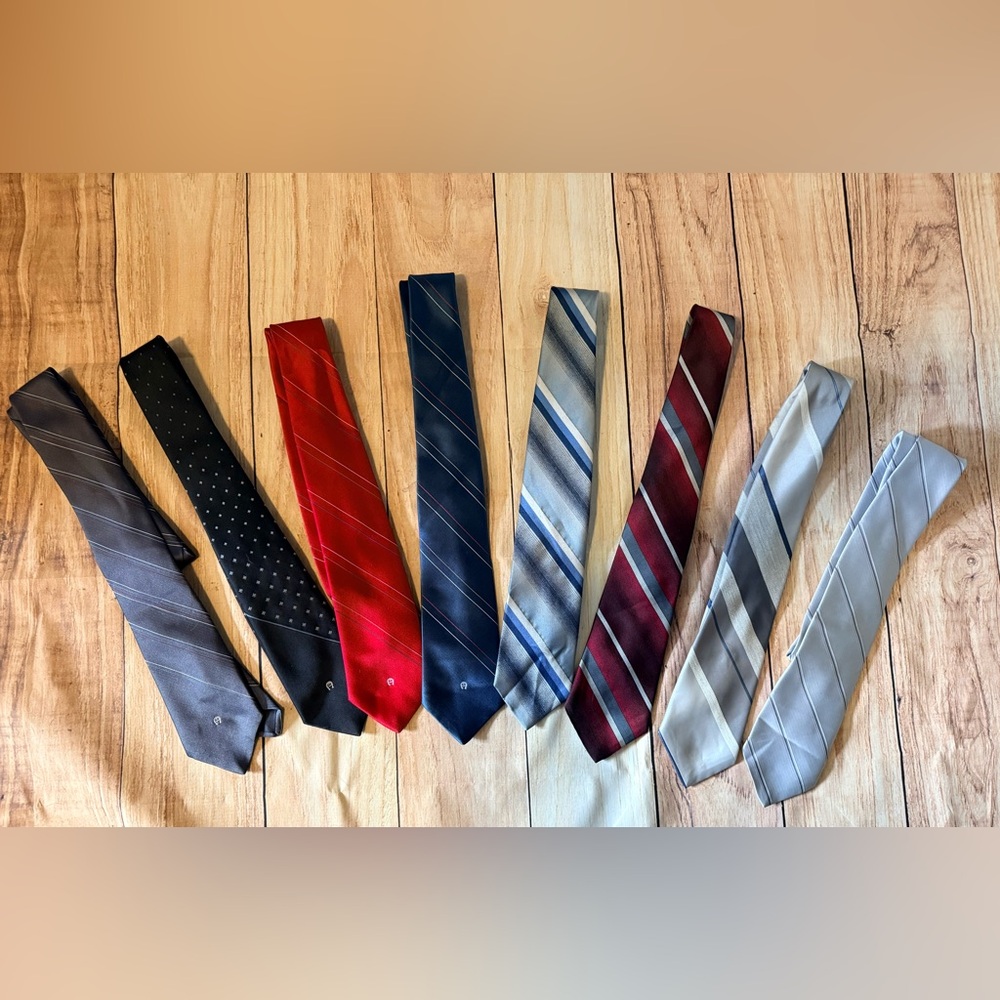 Etienne Aigner Vintage Men's Tie Set - Red, Blue, Gray, Black